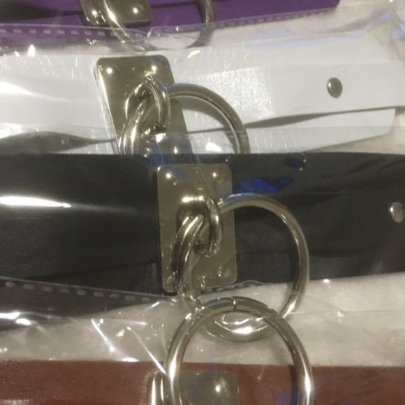 Vegan Leather Heavy Duty Collar - WHITE - Picture 4 of 5